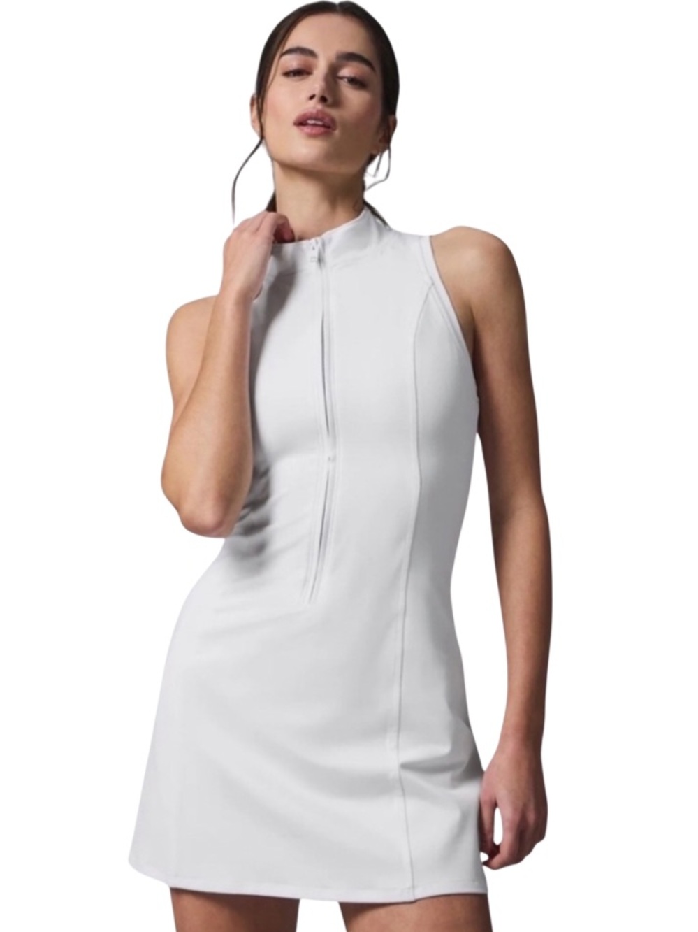 Alo Yoga Alosoft Carefree 1/2 Zip Dress M | Tennis Pilates Athleisure Mini